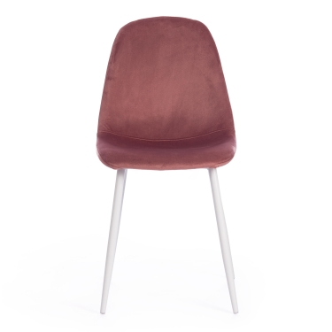 Стул Tetchair BREEZE mod. 4724 / 2 шт. в упаковке вельвет/металл, 44 х 53 х 87 см, Coral коралловый HLR44 / белый