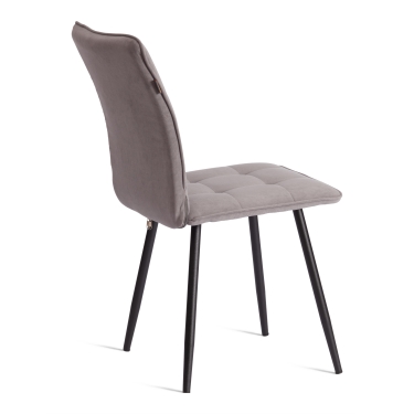 Стул обеденный Tetchair Bari LT, велюр, серый/черный, 29, 41х55х89 см