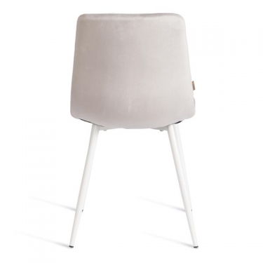 Стул Tetchair CHILLY mod. JSC-220 / 2 шт. в упаковке Велюр/металл , 44,5х52,5х88 см, Light grey светло-серый HLR14 / белый