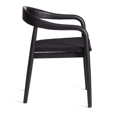 Стул Tetchair BALDUR дерево вяз/ткань лен, черный/черный лен, 49х52х76,5 см