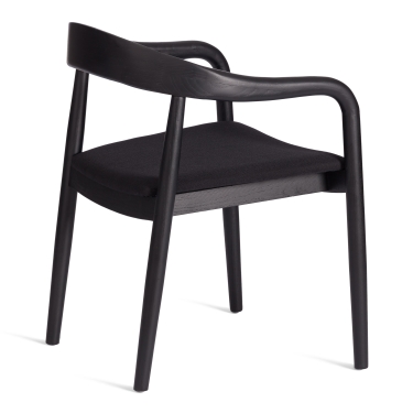 Стул Tetchair BALDUR дерево вяз/ткань лен, черный/черный лен, 49х52х76,5 см