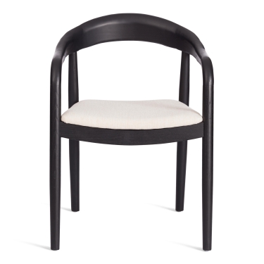 Стул Tetchair BALDUR дерево вяз/ткань лен, черный/бежевый лен, 49х52х76,5 см