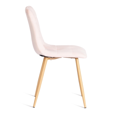 Стул Tetchair CHILLY mod. 7094-1 / 1 шт. в упаковке вельвет/металл, 44,5х52,5х86 см, pink розовый HLR39 / натуральный