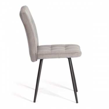 Стул обеденный Tetchair Medeo LT, флок , серый/черный, 29, 45х56х89 см