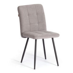 Стул обеденный Tetchair Medeo LT, флок , серый/черный, 29, 45х56х89 см