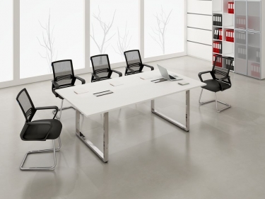 Стол системы БЭНЧ, переговорный, конечный ALSAV GLOSS LINE НСПК-О.926 Белый Премиум