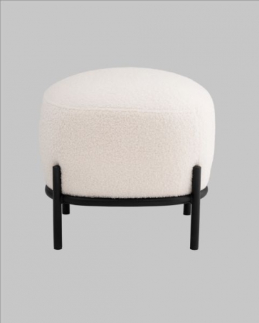 Пуф Stool Group Стоун П букле Fluffy молочный