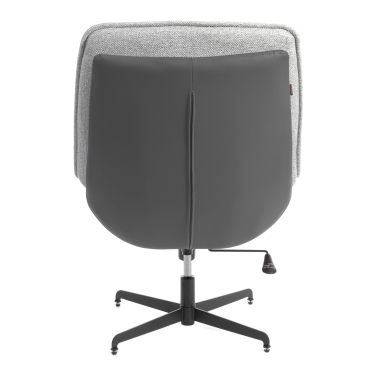 Кресло лаунж Tetchair Cosmo велюр/букле HYP/экокожа, светло-серый/графит