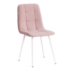 Стул Tetchair CHILLY MAX / 1 шт. в упаковке Велюр/металл , 45 х 54 х 90 см , пыльно-розовый/белый