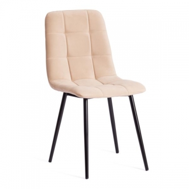 Стул Tetchair CHILLY MAX / 1 шт. в упаковке Велюр/металл , 45 х 54 х 90 см , бежевый/черный