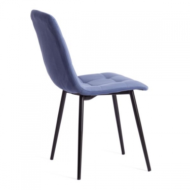 Стул Tetchair CHILLY MAX / 1 шт. в упаковке Велюр/металл , 45 х 54 х 90 см , серо-голубой/черный