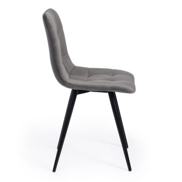 Стул Tetchair CHILLY mod. 7095-1 / 2 шт. в упаковке ткань/металл, 45x53х88 см, высота до сиденья 50 см, серый barkhat 26/черный