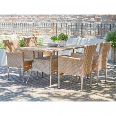 Комплект плетеной мебели AM-196/T196 Beige 4Pcs 4+1 Афина-мебель AM-196/T196 Beige 4Pcs