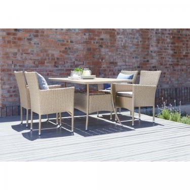 Комплект плетеной мебели AM-196/T196 Beige 4Pcs 4+1 Афина-мебель AM-196/T196 Beige 4Pcs