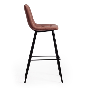 Стул барный Tetchair CHILLY mod.7095б / 1 шт. в упаковке ткань/металл, 50х44х104 см, высота до сиденья 76 см, коралловый barkhat 15 /черный