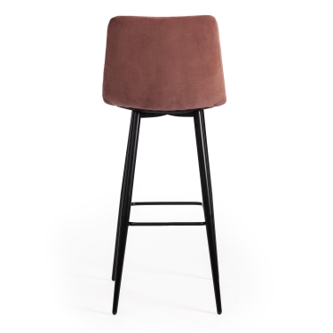 Стул барный Tetchair CHILLY mod.7095б / 1 шт. в упаковке ткань/металл, 50х44х104 см, высота до сиденья 76 см, коралловый barkhat 15 /черный
