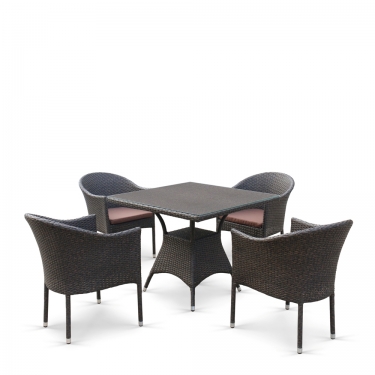 Комплект плетеной мебели Афина-мебель T197BT/Y350A-W53 Brown 4Pcs