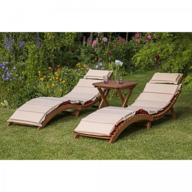 Комплект шезлонги и столик Афина-мебель AFM-803A-T133 Beige 2+1