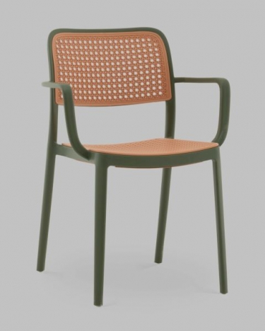 Стул Stool Group Yona пластиковый с подлокотниками зеленый