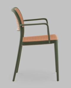 Стул Stool Group Yona пластиковый с подлокотниками зеленый