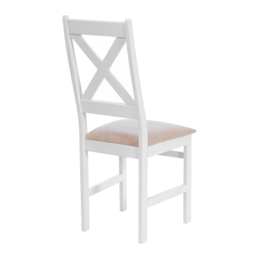 Стул Tetchair CROSSMAN NEW, Многослойный березовый шпон, 41х40х100 см, white/велюр бежевый