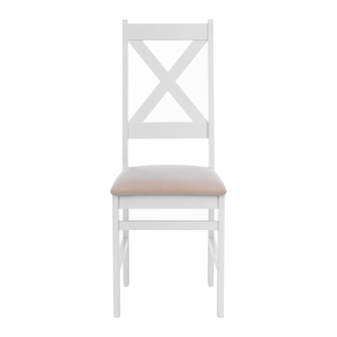Стул Tetchair CROSSMAN NEW, Многослойный березовый шпон, 41х40х100 см, white/велюр бежевый