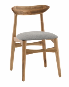 Стул Stool Group Вудсимпл каркас дерево цвет натуральный орех рогожка серый