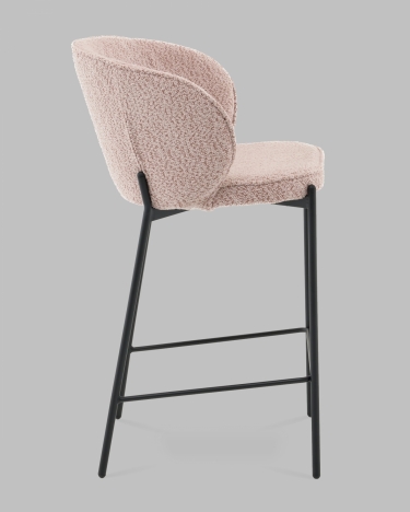 Стул полубарный Stool Group Тисдейл букле розово-персиковый