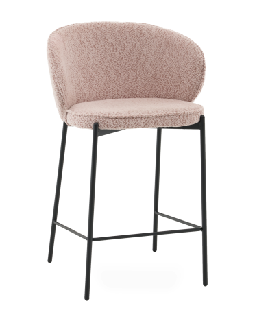 Стул полубарный Stool Group Тисдейл букле розово-персиковый