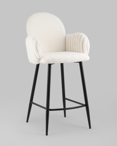 Стул полубарный Stool Group Wave Stripes ПБ букле белый