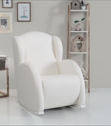 Кресло-качалка Micuna Micuna Wing Flor White/Leatherette Grey