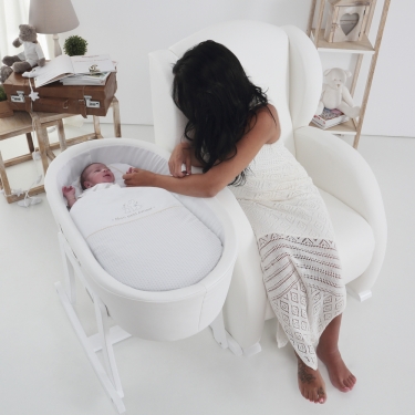 Кресло-качалка Micuna Micuna Wing Flor White/Leatherette Grey