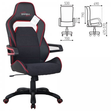 Кресло компьютерное BRABIX Nitro GM-001 Черный-красный