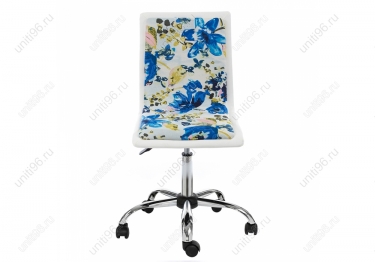 Кресло компьютерное  Mis White-Flowers fabric