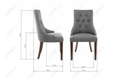 Стул деревянный  Elegance Dark walnut-Fabric grey