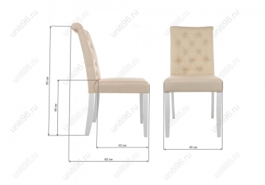 Стул  Amelia white/fabric cream