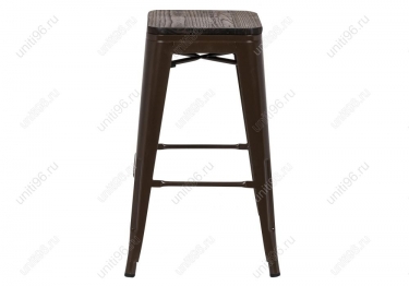 Барный стул  Tolix Bar wood CColl T-2103B-26 Bronze-brown walnut