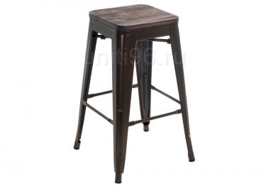 Барный стул  Tolix Bar wood CColl T-2103B-26 Bronze-brown walnut