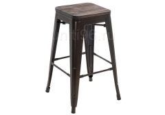 Барный стул  Tolix Bar wood CColl T-2103B-26 Bronze-brown walnut
