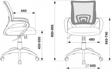 Кресло офисное Бюрократ CH-W695N/DB/TW-10N Темно-синий