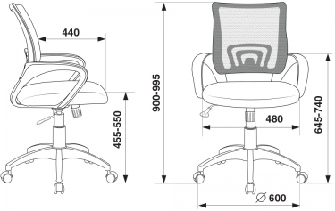 Кресло офисное Бюрократ CH-W695N/DG/TW-12 Темно-серый