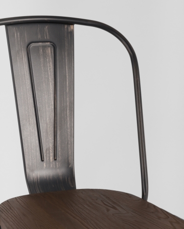 Стул Tolix Wood 850 Черная патина с золотом