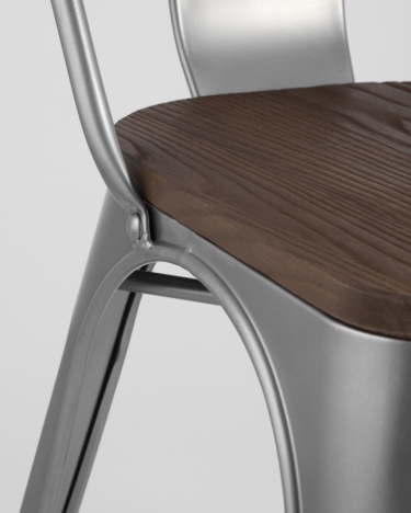 Стул Tolix Wood 850 Серебристый