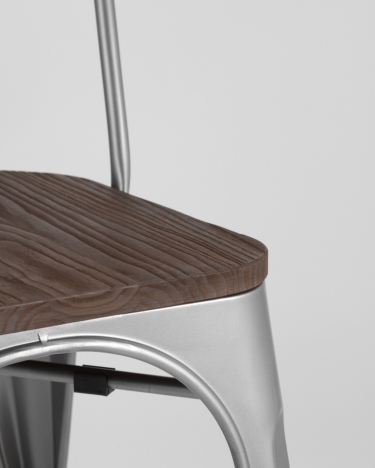Стул Tolix Wood 850 Серебристый