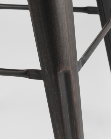 Стул барный Tolix Wood Черная патина с золотом