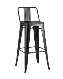 Стул барный Tolix Wood 75.5 со спинкой Черный