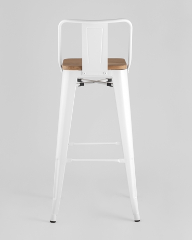 Стул барный Tolix Wood 75.5 со спинкой Белый