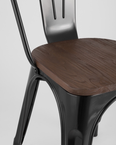 Стул Tolix Wood 850 Черный
