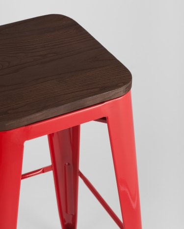 Стул барный Tolix Wood Красный