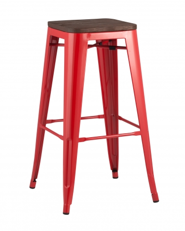 Стул барный Tolix Wood Красный